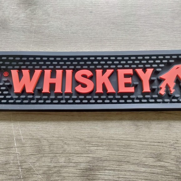 Old Camp Whiskey Spill Rail Bar Mat 21"x3.5" Rubber NEW - Picture 3 of 4